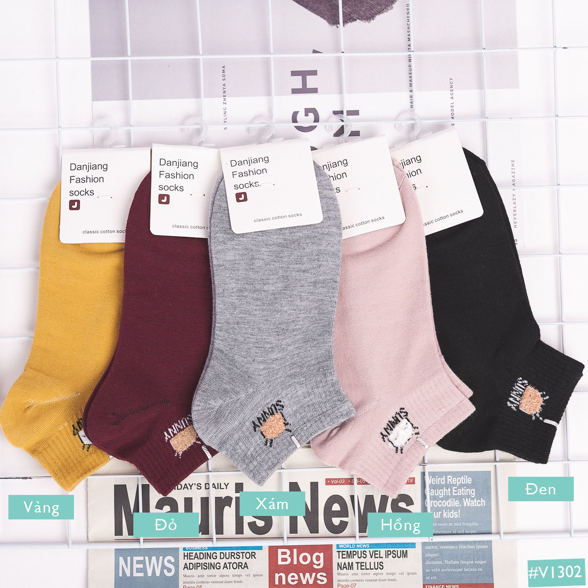 Đôi vớ hàn quốc có họa tiết bắt mắt