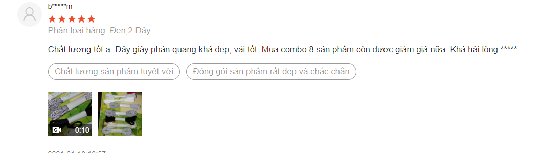 Đánh giá khách hàng dây giày MINSU