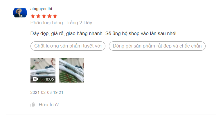 Đánh giá khách hàng dây giày MINSU 