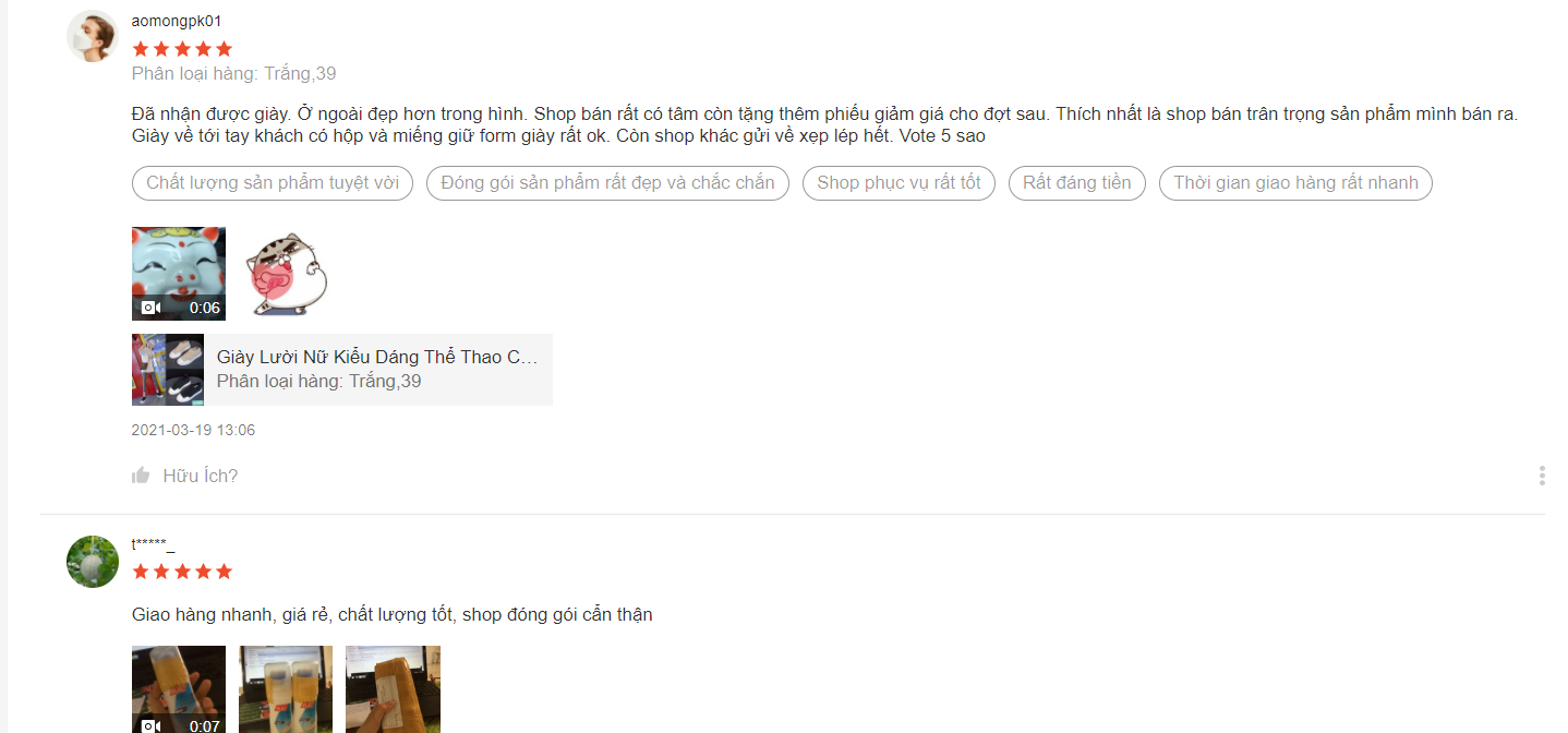 Đánh giá khách hàng