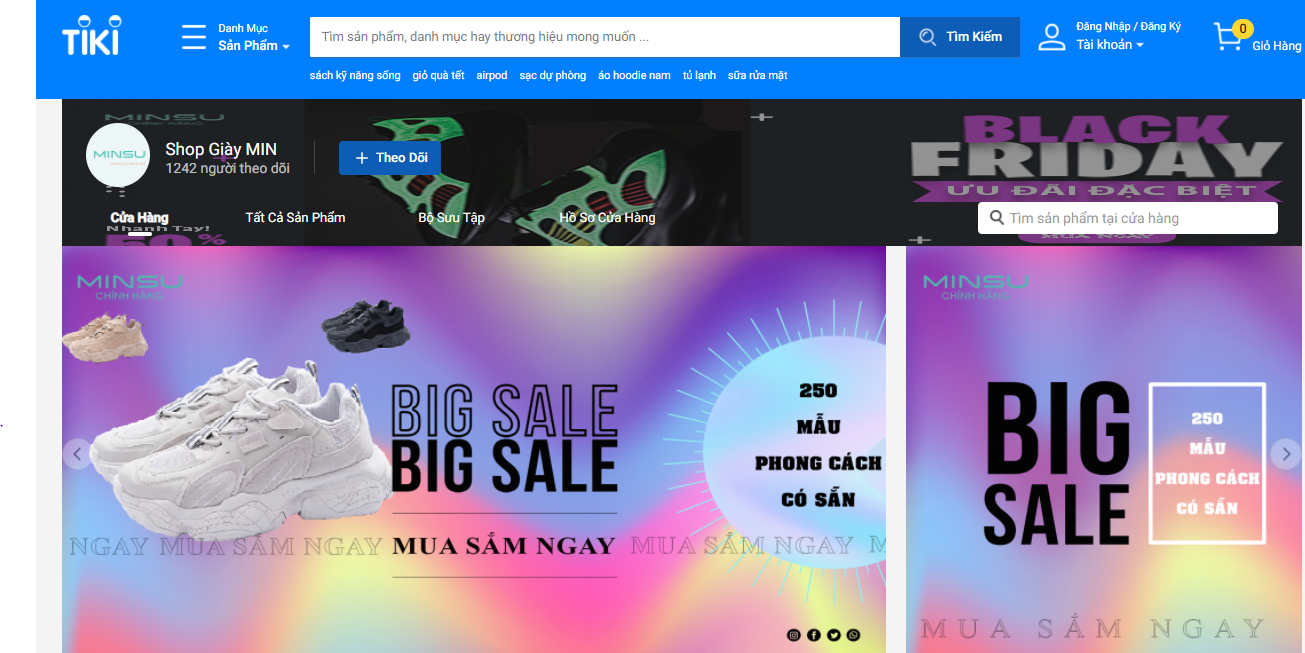 giày MINSU được đánh giá tại Tiki