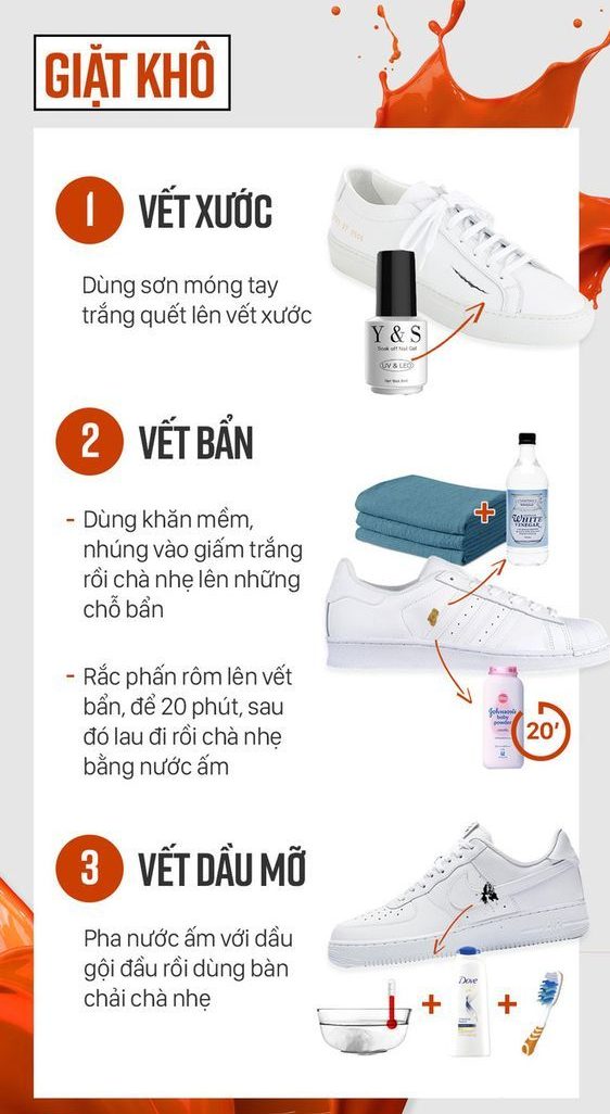 Cách giặt giày khô sạch nhanh hiệu quả 
