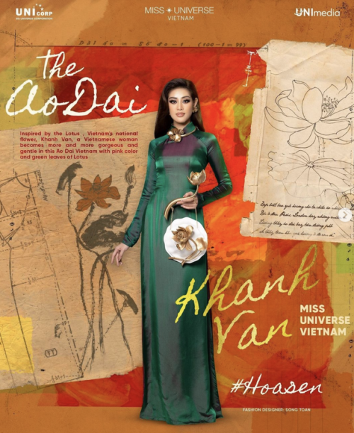 Khánh Vân trong trang phục áo dài Việt Nam