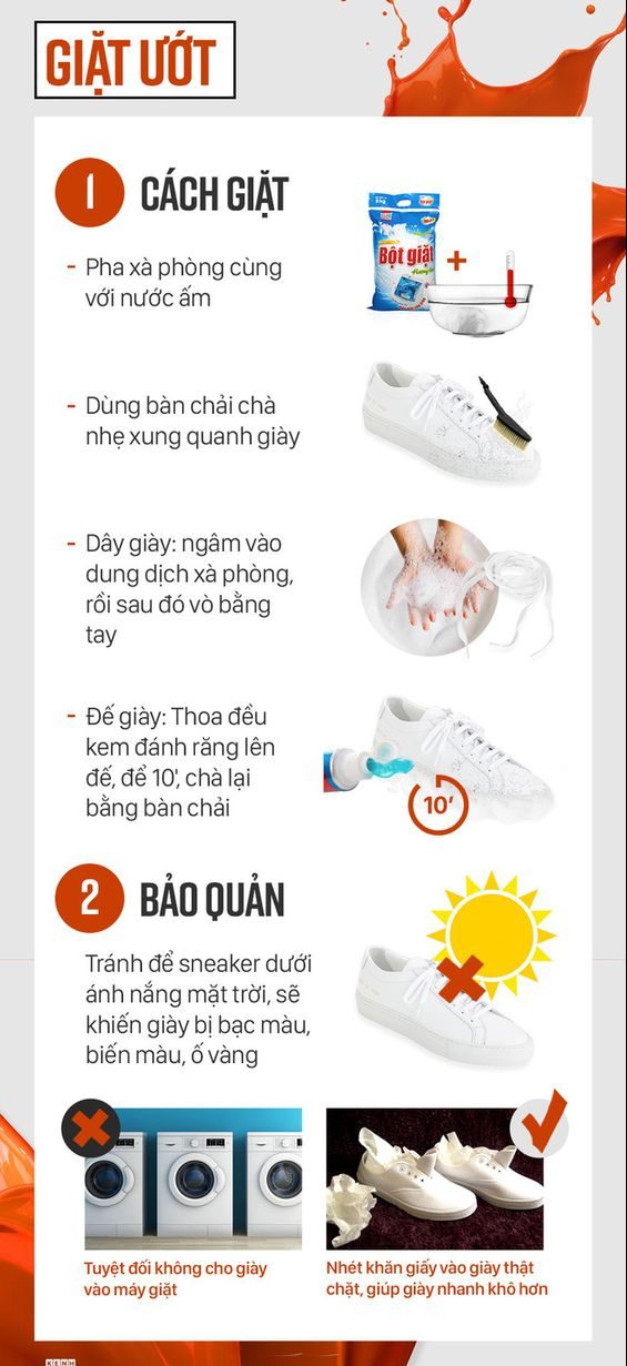 Cách giặt giày truyền thống đúng cách 