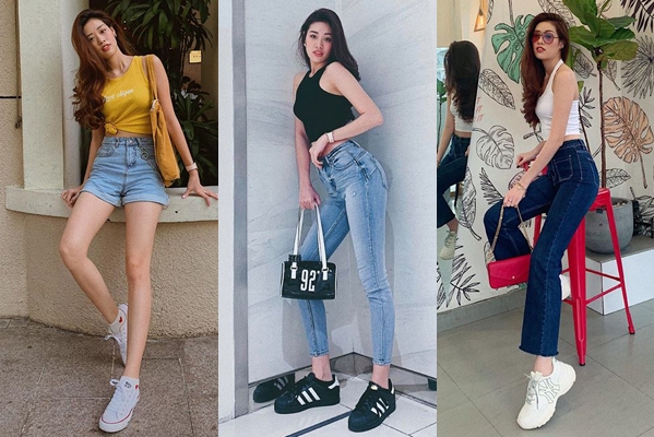 Khánh Vân diện giày thể thao 