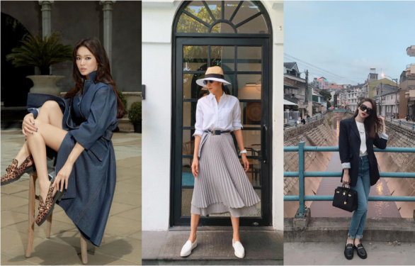 Phối đồ với giày lười cực xinh