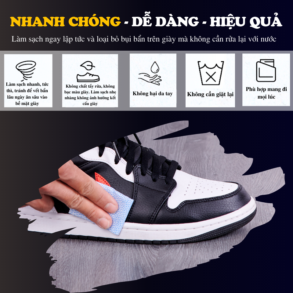 khăn lau giày khẩn cấp MINSU M2855 nhanh chóng - dễ dàng - tiện lợi