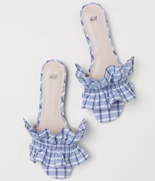 Dép bệt phối vải caro cách điệu