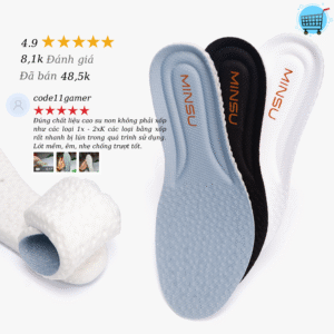 Lót Giày Cao Su Non Nam Nữ Cao Cấp Chính Hãng MINSU M2355, Khử Mùi. Thoáng Khí, Ngăn Vi Khuẩn