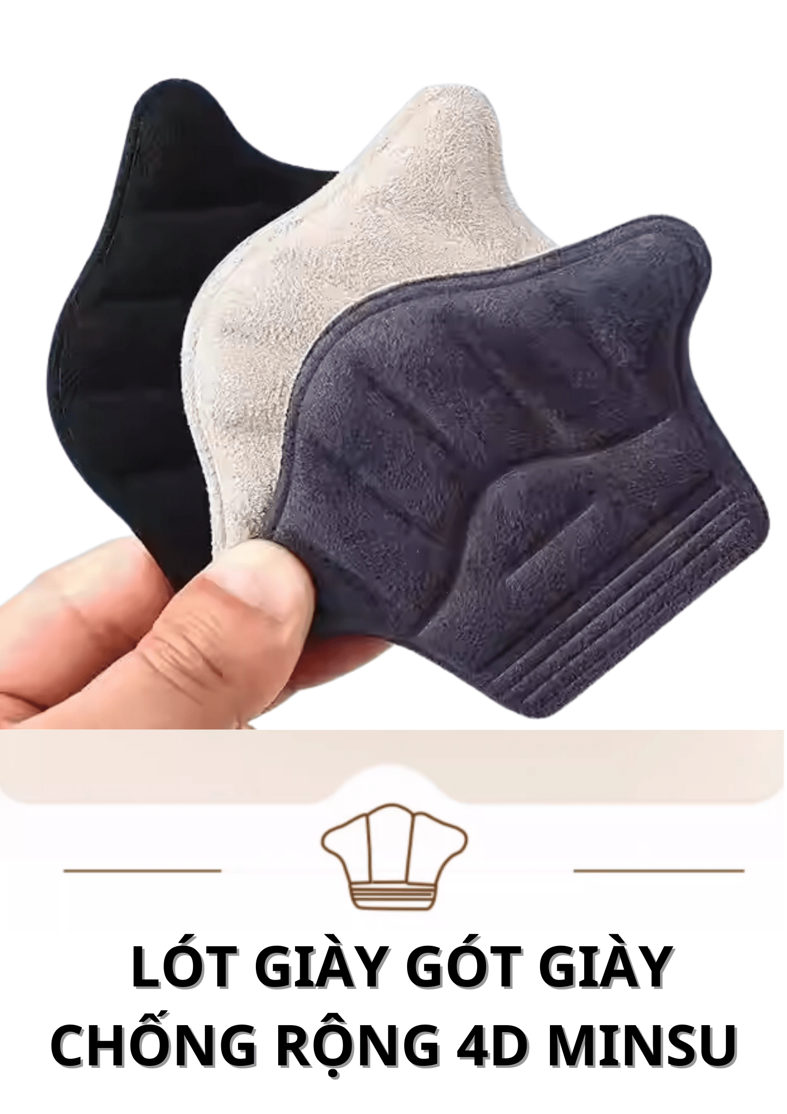 Lót Gót Giày 4D Chống Rộng MINSU M5513 - Ảnh 2