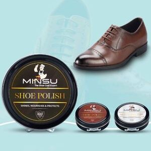 xi đánh giày da MINSU màu đen, màu nâu và không màu.