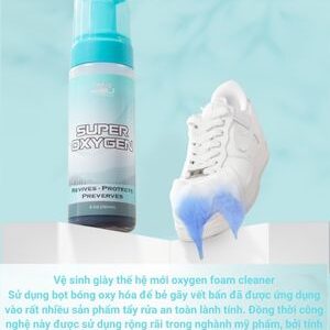 Combo Chai Vệ Sinh Giày Super OXYGEN MINSU M6855 Foam Cleaner Giặt Khô Siêu Tốc Bảo Vệ Giày Khỏi Bị Ố Vàng, Phai Màu
