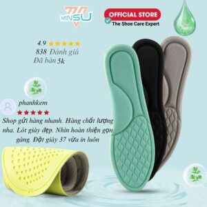 Miếng Lót Giày Khử Mùi bằng Tinh Chất Bạc Hà và Ngải Cứu MINSU M2358 Thoáng Khí, Kháng Khuẩn Cho Giày Thể Thao Nam Nữ