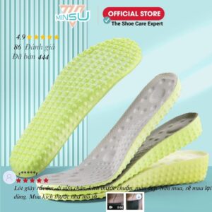 Lót Giày Tăng Chiều Cao Công Thái Học Massage Bàn Chân MINSU M7021 Độn Nâng Đế Thâm Hút Mồ Hôi Thoáng Khí Khử Mùi Cho Sneaker Nam Nữ