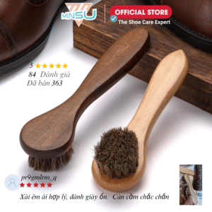 Bàn Chải Đánh Gìay Đầu Tròn Cán Dài MINSU M2411 Chuyên Dùng Lấy Sáp, Kem Vệ sinh Giày Da & Đồ Da Đánh Kẽ Chi Tiết Nhỏ