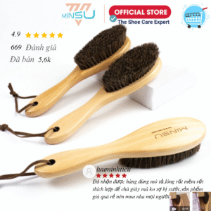 Bàn Chải Đánh Giày Lông Ngựa Có Tay Cầm MINSU M2416 Giúp Vệ Sinh, Đánh Bóng Xi Giày, Tiện Ích Và Đa Năng
