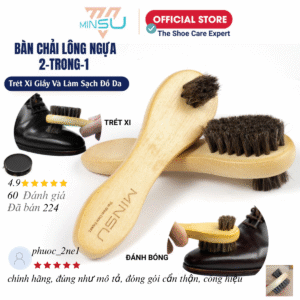 Bàn Chải Lông Ngựa 2 Đầu MINSU M2417 Chức Năng 2-Trong-1 Trét Xi Giầy Và Làm Sạch Đồ Da Vệ Sinh Giày Chi Tiết Nhỏ