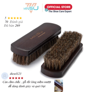 Bàn Chải Đánh Giày Lông Ngựa Cao Cấp MINSU M2421 Chuyên Dùng Vệ Sinh Giày Sneaker, Giày Da Lộn, Nubuck - Loại Lớn