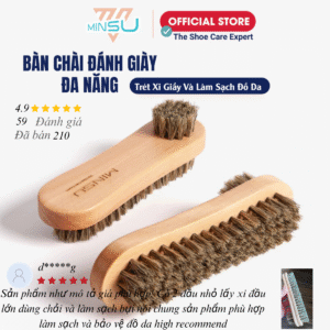 Bàn Chải Đánh Giày Lông Heo 2 Mặt Đa Năng MINSU M2432 Vệ Sinh làm Sạch, Đánh Bóng, Lấy Và Quét Xi Cho Giày Da, Sneaker
