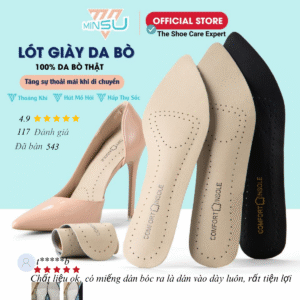 Lót Giày Cao Gót Da Bò Thật MINSU M4030 Chuyên Dụng Cho Giày Cao Gót, Búp Bê, Thể Thao Sneaker Nữ Êm Ái Thoáng Khí, Hút Mồ Hôi